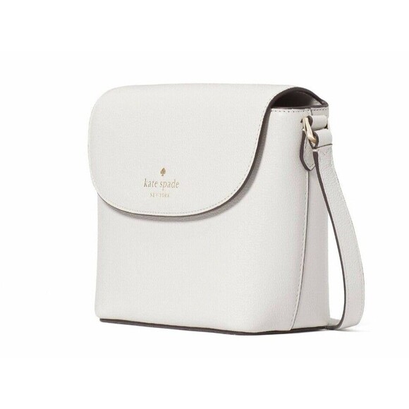 New Kate Spade Emmie Flap Crossbody Leather Quill Grey - Picture 2 of 5